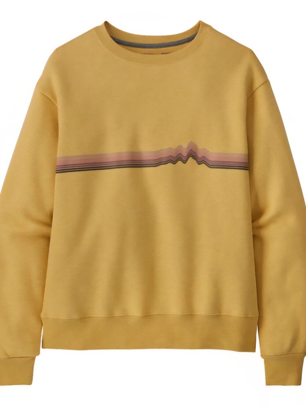 Patagonia Women's Size L Ridge Rise Stripe Uprisal Crew Yellow Sweatshirt
